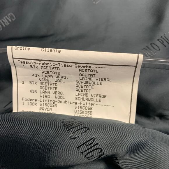 CARLO PIGNATELLI Size 44 Navy Embroidery Acetate Wool Vest - Picture 7 of 7